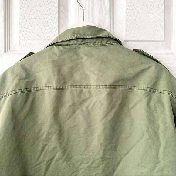 Zadig & Voltaire Military Green Troyh Mili Shearling Lined Utility Jacket Medium - Picture 8 of 15